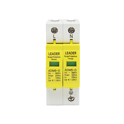 Surge arrester with signaling for photovoltaic systems LA-SPD-2P-20kA-385V Leader
