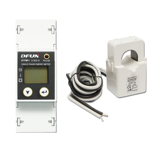 DFUN DFPM91 smart power relay, single-phase 220V, 63A with digital fuse, Split Core transformer 600V, 50-60Hz