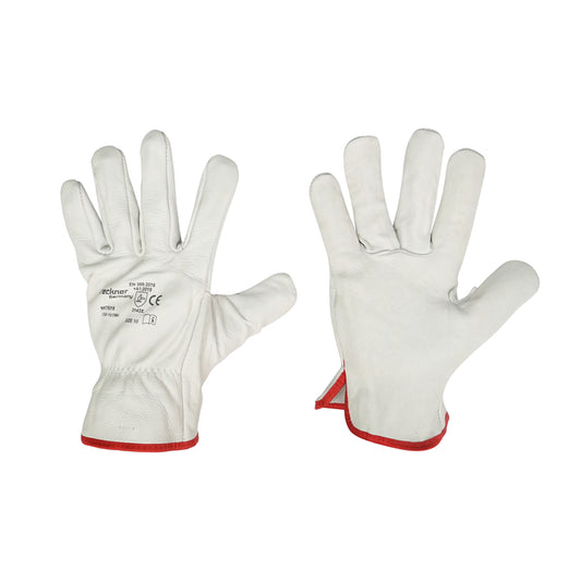 White goat leather work gloves size 10