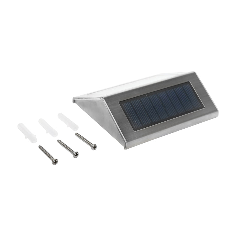 LED lamp 3x0.06W for stairs and fences with 4W solar panel, 3.2V battery and satin stainless steel housing Breckner Germany