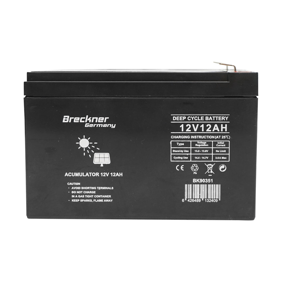 Stationary battery 12v, 12AH 150x100x95mm Breckner Germany