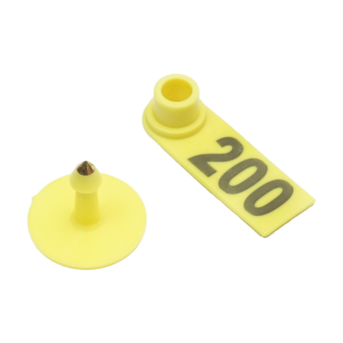 Set of 100 numbered yellow ear tags 101 - 200 for goats and sheep Breckner Germany