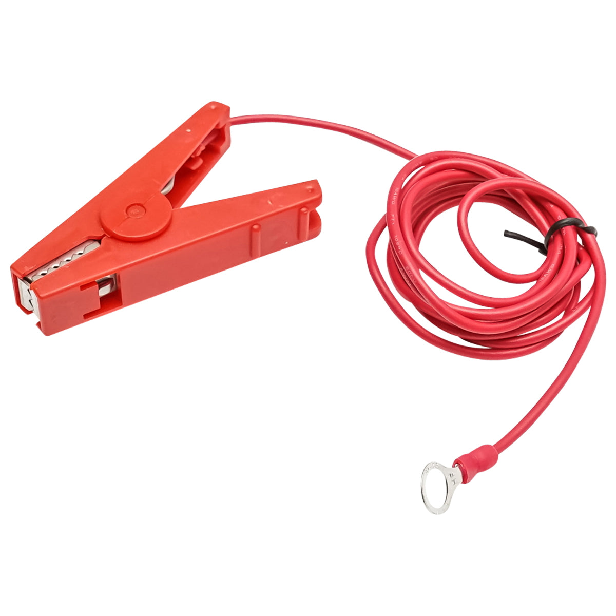 Connection cable with red crocodile clamp for electric fence