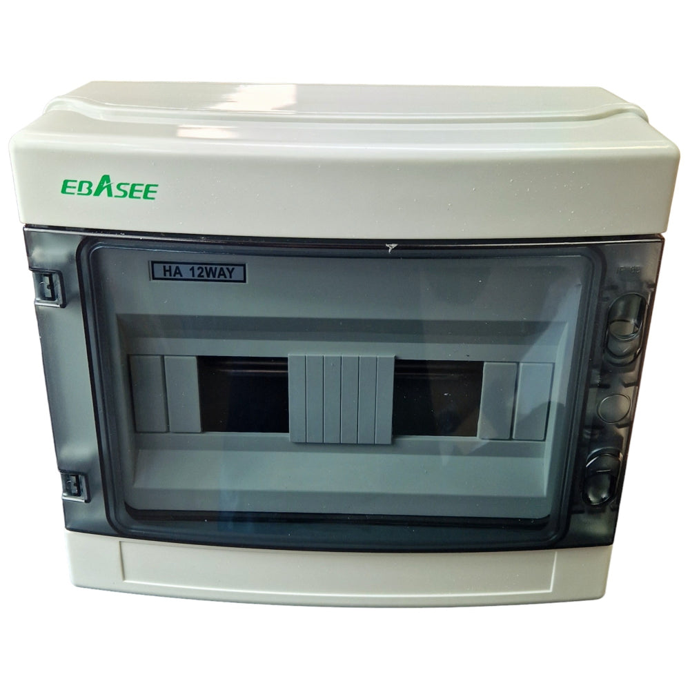 Applied fuse box 1 row, 12 modules, IP65, 295x255x130mm Ebasee