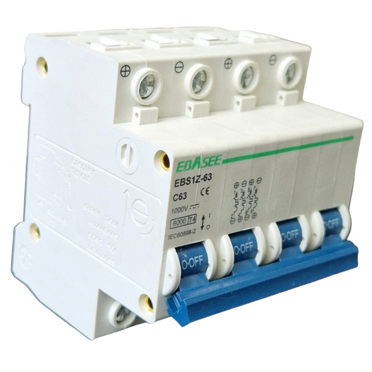 Automatic circuit breaker 4P, 63A, 1000V, EBS1Z-63, Ebasee
