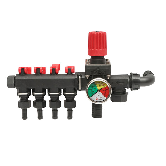 Distributor with 4 outlets and glycerin manometer for herbicide sprayer (compatible with Polish model)