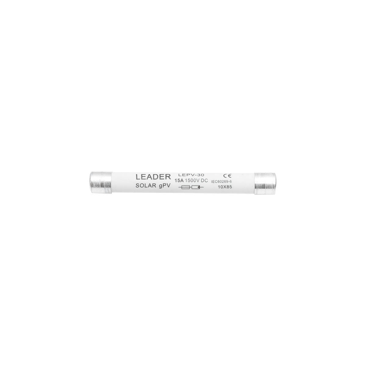 Cylindrical fuse gPV 10x85mm for solar systems 15A, 1500V Leader