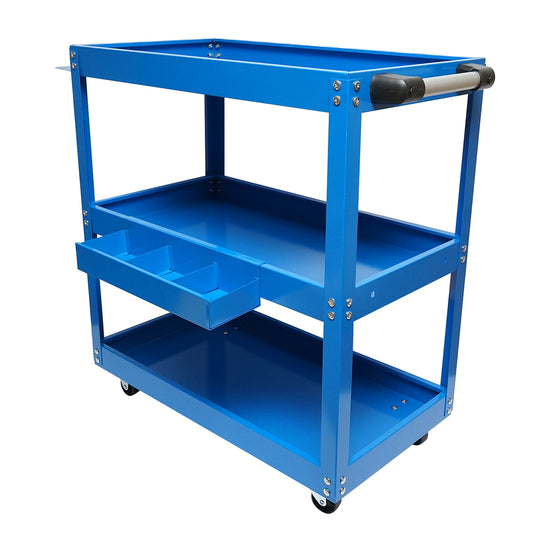 Metal cart on wheels with 3 shelves for tools 660x360x730mm