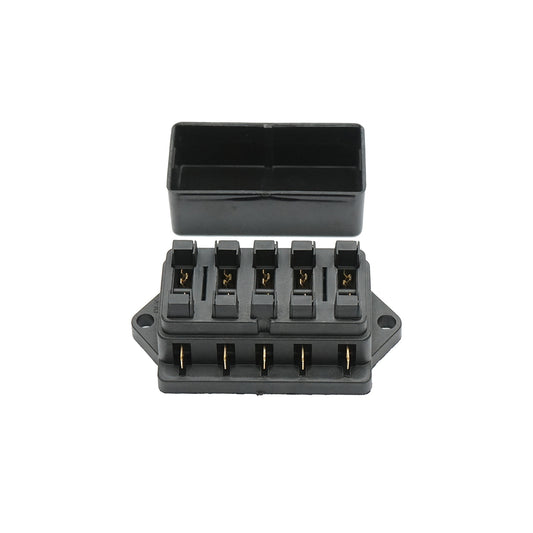 Flat fuse box with 5 terminals