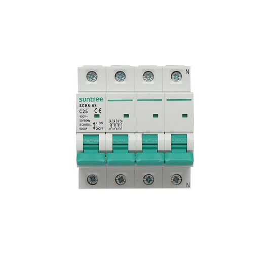 Automatic circuit breaker 3P+N, 25A 400VAC Suntree