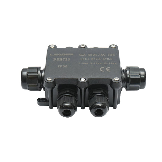Sealed junction box with presets 41A 450V AC, 6 ways 5-14mm IP68 Leader