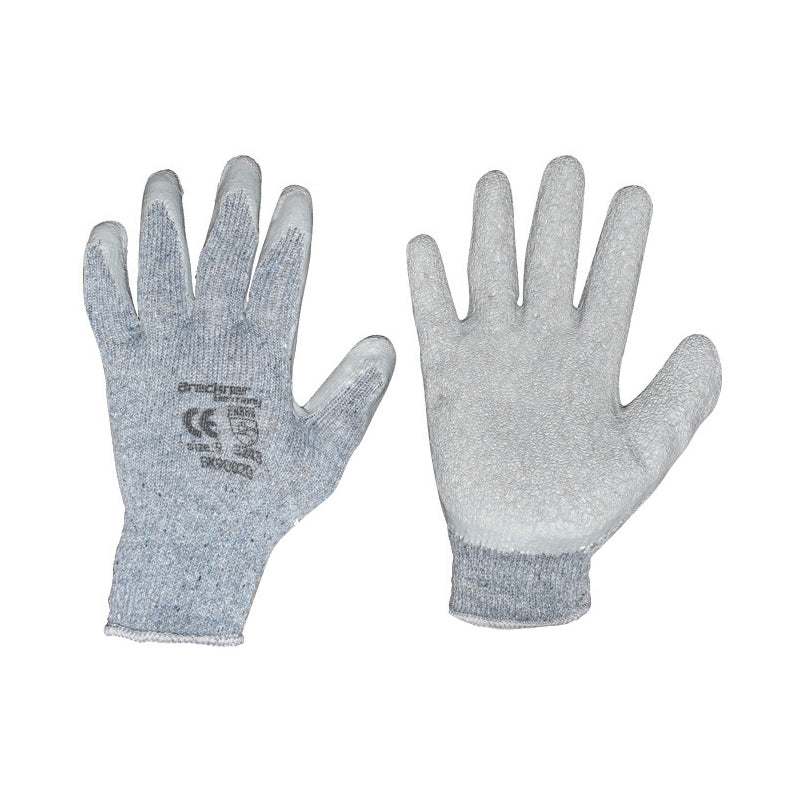 Gray cotton-rubber working gloves size 9 Breckner Germany
