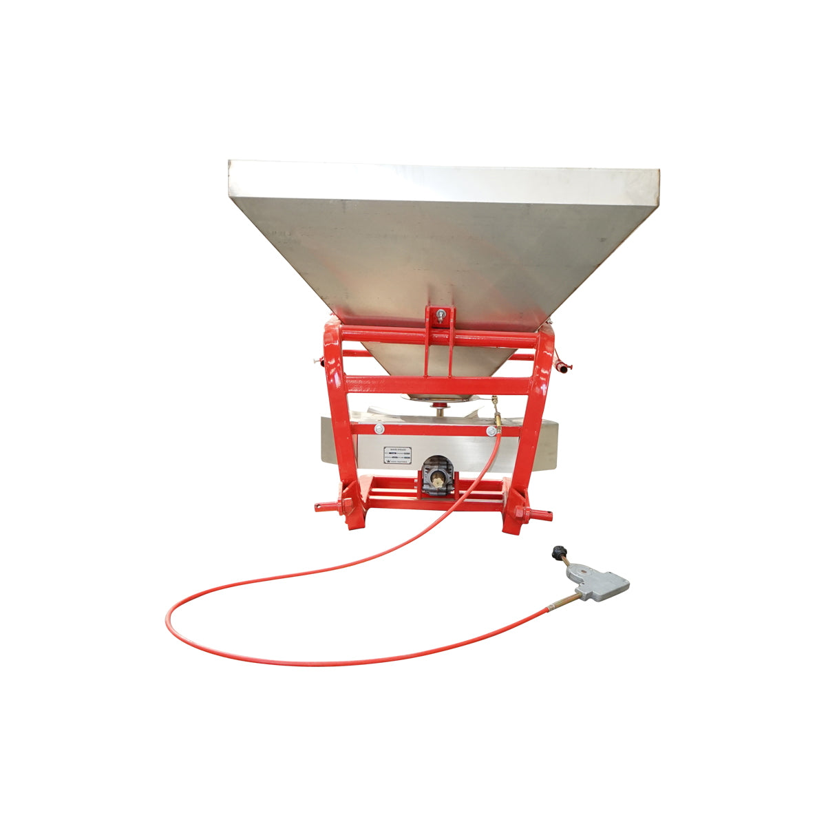 Stainless steel fertilizer distributor FLS400 with included cardan and 400 Kg hopper