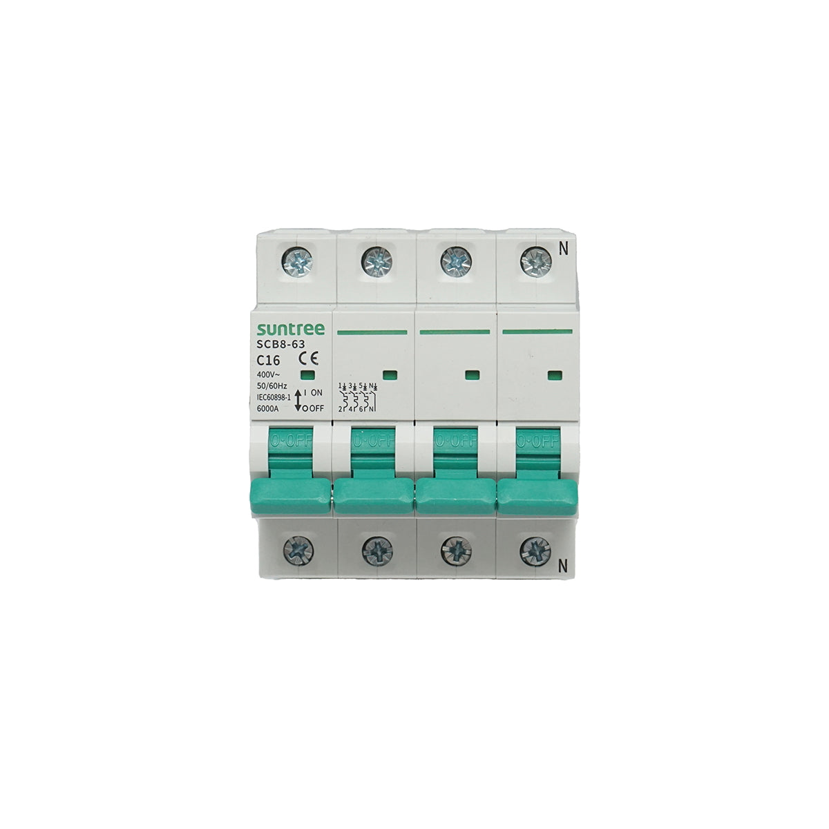 Automatic circuit breaker 3P+N, 16A 400VAC Suntree