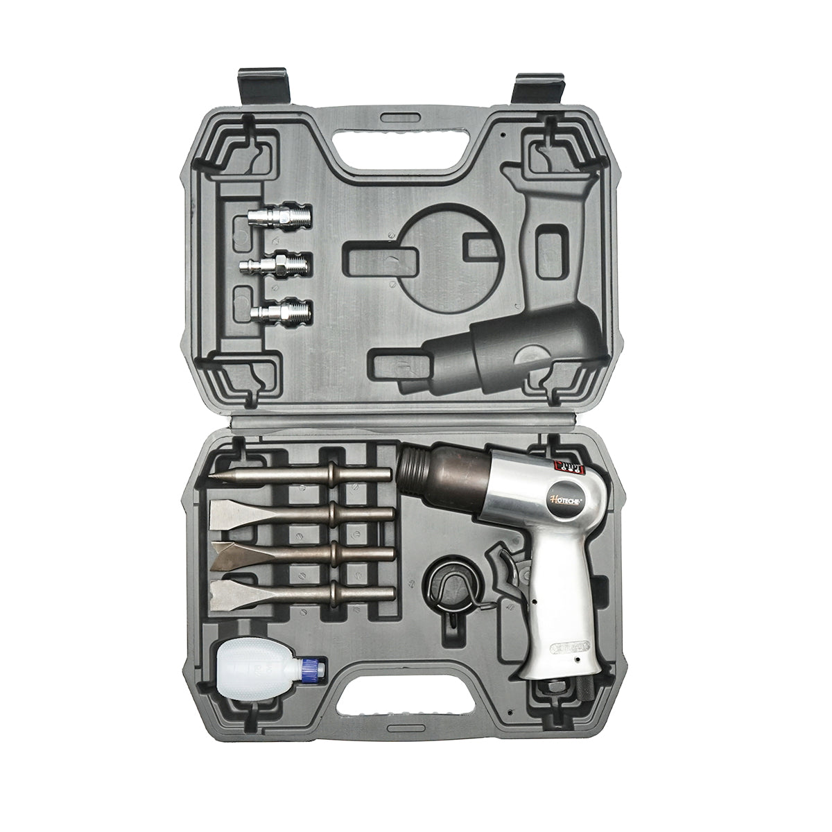 6.3 Bar pneumatic impact hammer with 3 types of quick couplers and 4 Hoteche chisels
