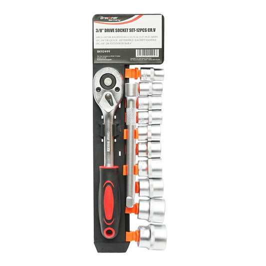 12-piece socket wrench set with ratchet 3/8 Breckner Germany