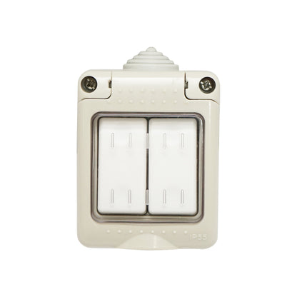 Double switch applied for outdoor use IP55, 10AX, 250V Breckner Germany