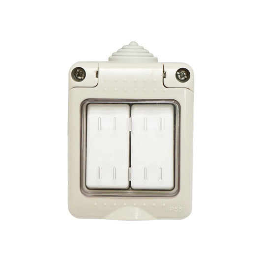 Double switch applied for outdoor use IP55, 10AX, 250V Breckner Germany