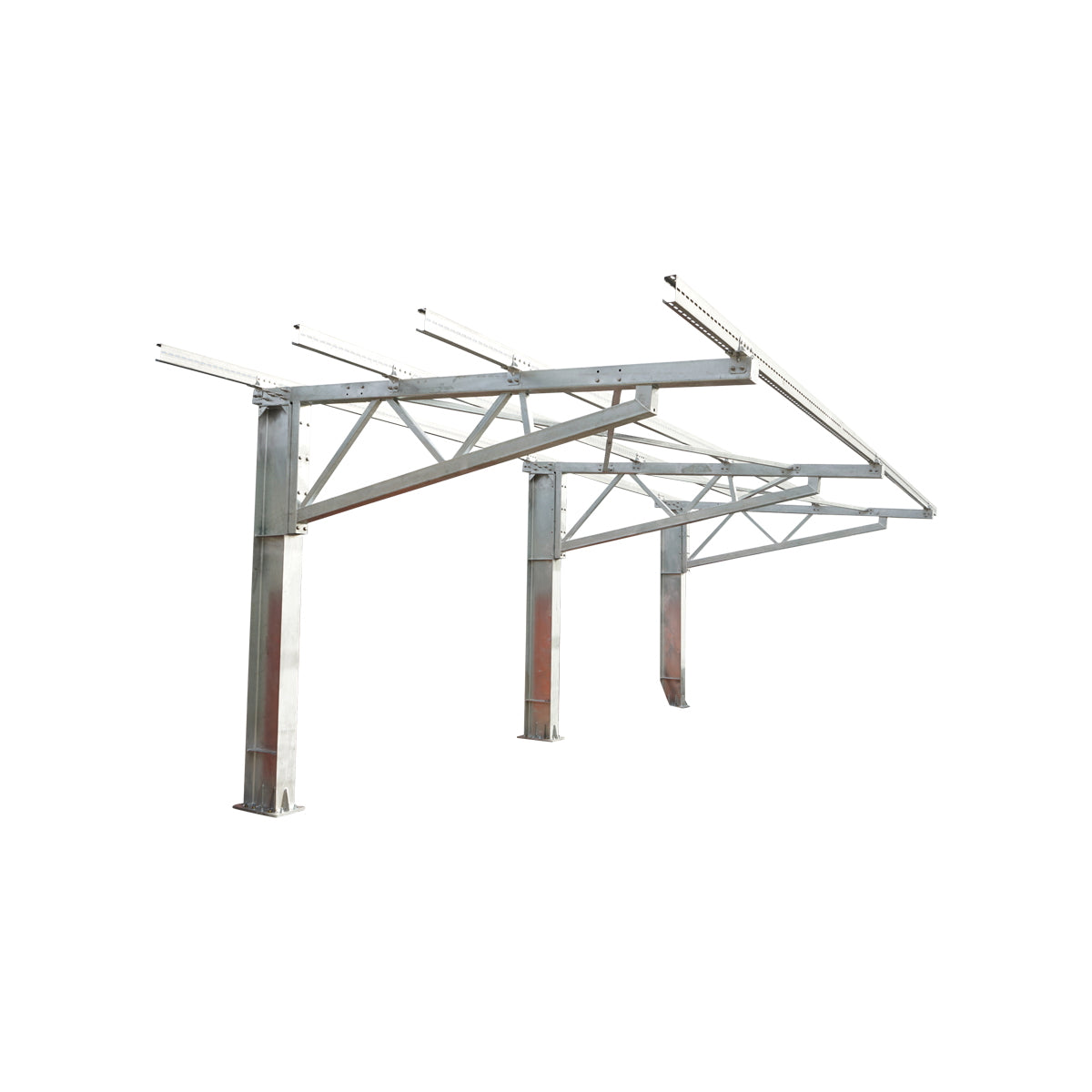 Carport for 2 cars with a system, structure for mounting photovoltaic solar panels (660W) 9.24KW