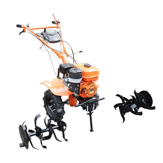7.5 HP tiller with a mower, 4-stroke gasoline engine, 2+1 speeds, gear transmission, working width 100cm, wheels 4.00-8 Breckner Germany