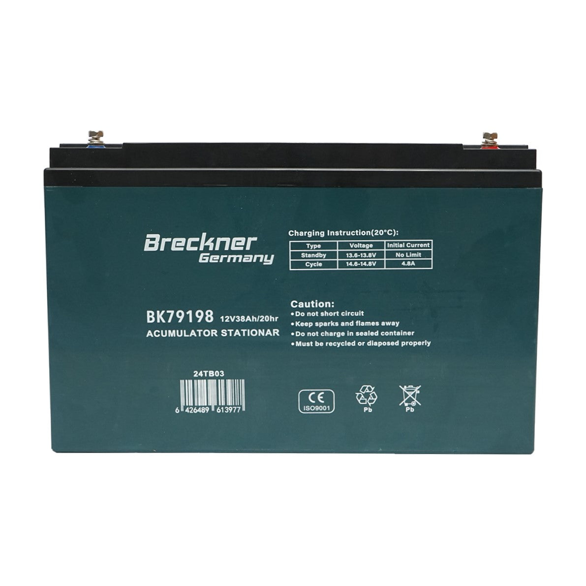 VRLA gel battery for electric bike 12V 38Ah 20HR 268x170x77mm Breckner Germany