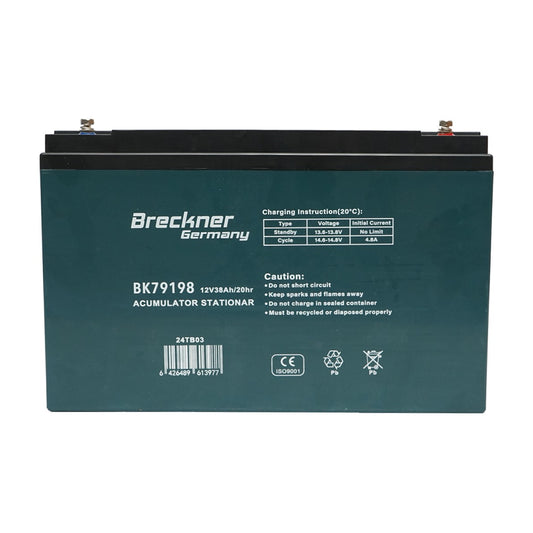 VRLA gel battery for electric bike 12V 38Ah 20HR 268x170x77mm Breckner Germany