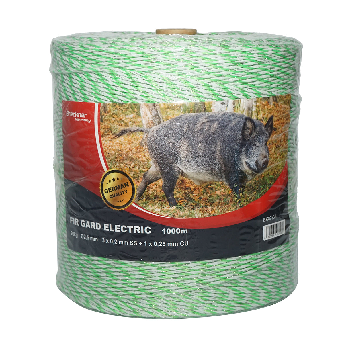 Role of fluorescent-green-white wire 2.5mm 3x0.2mm SS, 1x0.25mm Cu, 1000m electric fence Breckner Germany