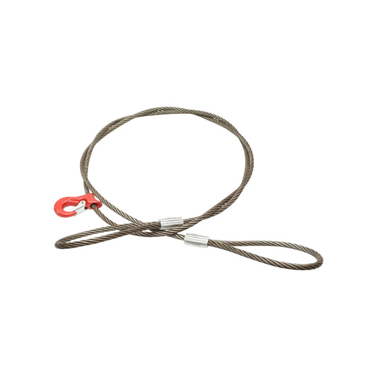 Steel winch cable 6x37 diameter 14mm 4m with 2 eyes and hook 1.6T