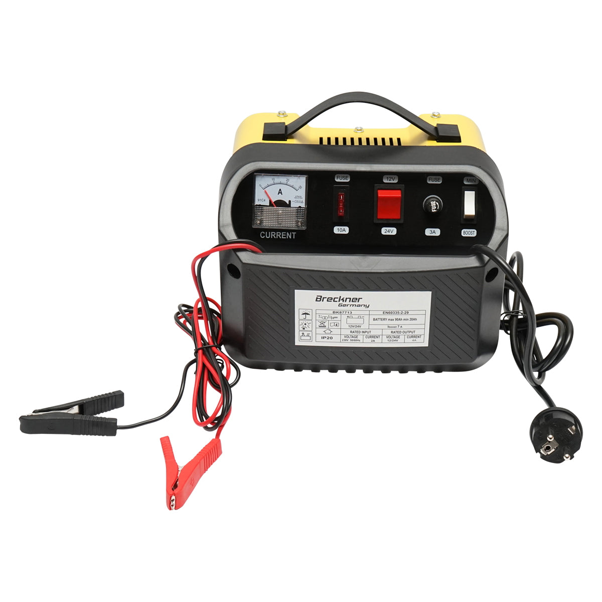 Car battery charger and rectifier 12/24V 5A 230V/140W for batteries 20-90Ah Breckner Germany