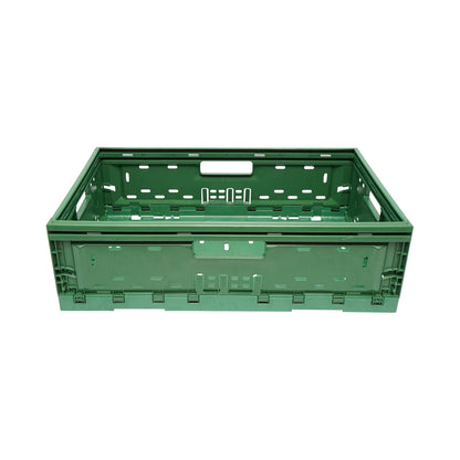 Box, foldable plastic box 595x385x185mm, green for storage