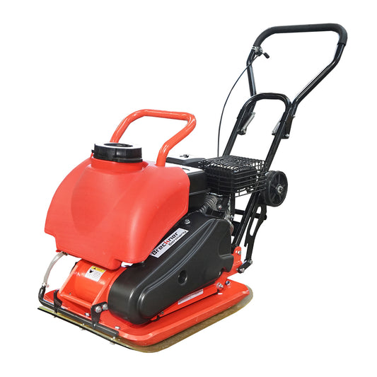 C90-B plate compactor with a working surface of 540x420mm, standard euro 5 engine, 196CC/6.5HP, 5500 RPM, 80Kg with water tank Breckner Germany