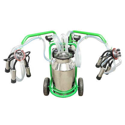 Milk milking machine 2-poster 40L stainless steel tank with bottle, vacuum reservoir Breckner Germany