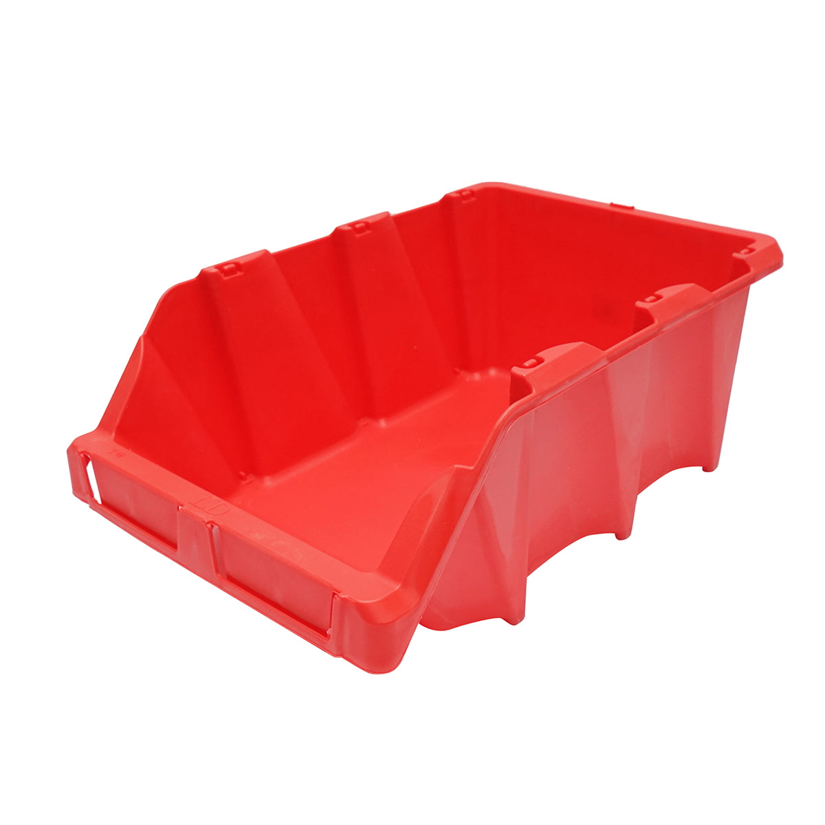 Red plastic storage box 490x300x195mm