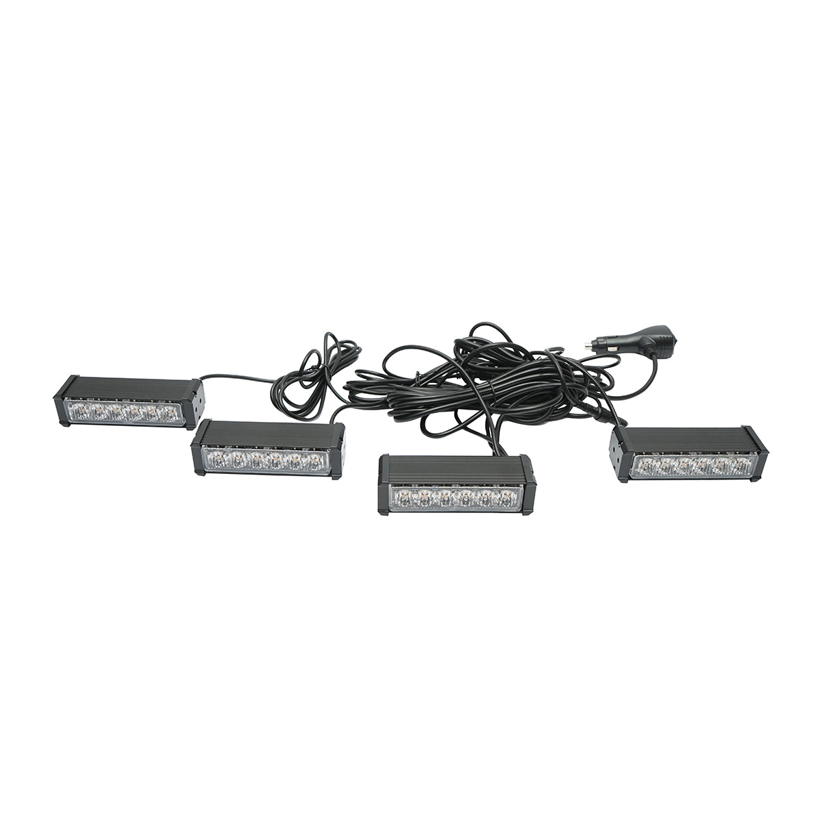 Set of 4 strobe lights with 6 LEDs, yellow light 12V Breckner Germany
