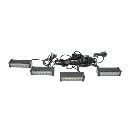 Set of 4 strobe lights with 6 LEDs, yellow light 12V Breckner Germany