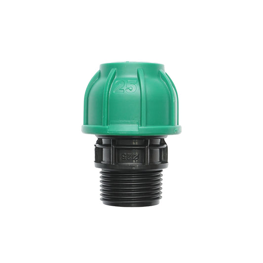 Compression fitting with external thread D25mmx1 inch, PN10 Bar for irrigation systems