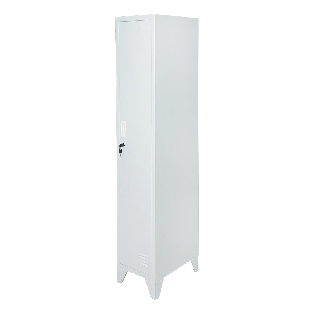 Locker, metal wardrobe with one door and key 1700x300x450mm Breckner Germany