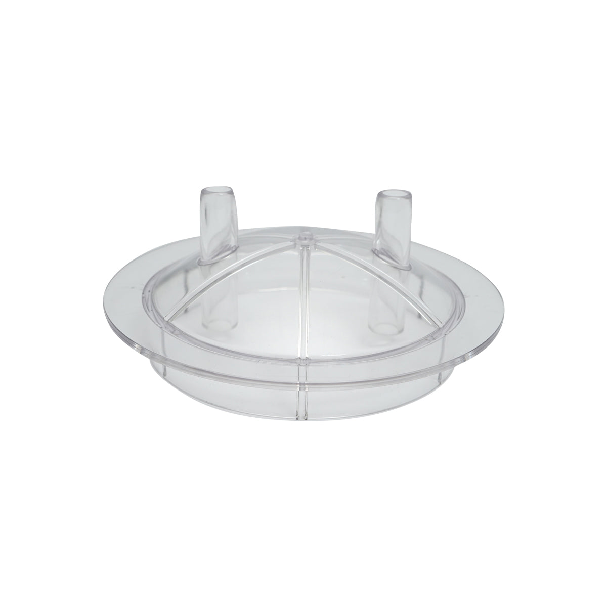 Transparent cap with 2 outlets for 30L container for the Breckner Germany milking machine.