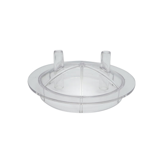 Transparent cap with 2 outlets for 30L container for the Breckner Germany milking machine.