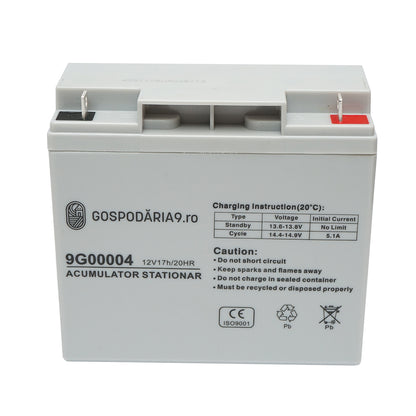 Battery for solar panel 12V, 17Ah-20Hr Household 9