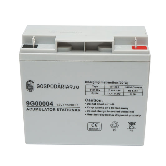 Battery for solar panel 12V, 17Ah-20Hr Household 9
