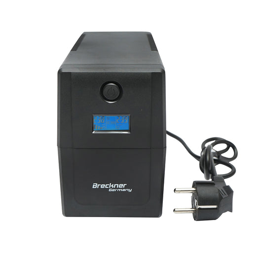 UPS 800VA/480W with 9Ah battery and 2 schuko sockets, LCD, USB, AVR Breckner Germany