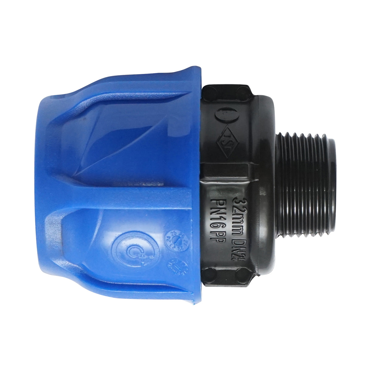 Compression fitting with external thread 32mmx3/4 inch, PN16 for irrigation systems