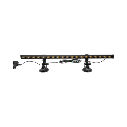 62cm LED strobe bar with suction cups, 60W, 10-30V, strobe with 9 colors, 15 lighting modes