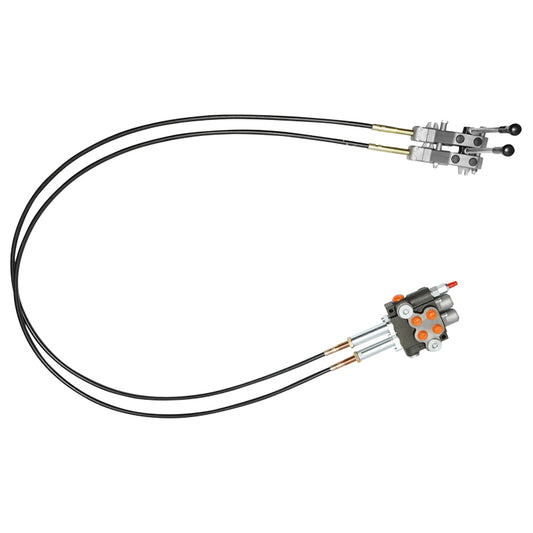 Hydraulic distributor with 2 levers, cable length 2.5m, pressure 250 bar, flow rate 40L/min Breckner Germany