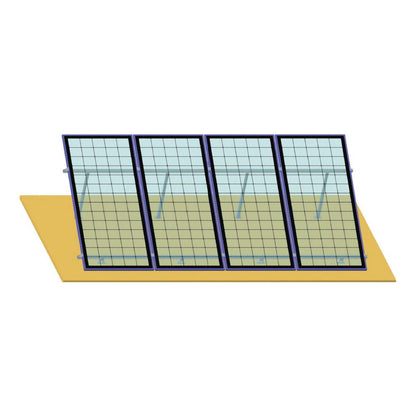 Complete mounting system, roof structure for 4 photovoltaic solar panels with adjustable angle 15-30 degrees Breckner Germany
