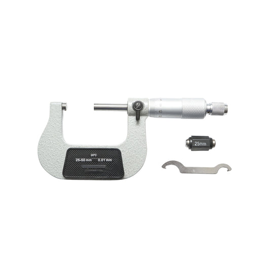 External mechanical micrometer with enamel frame, metric 25-50 mm