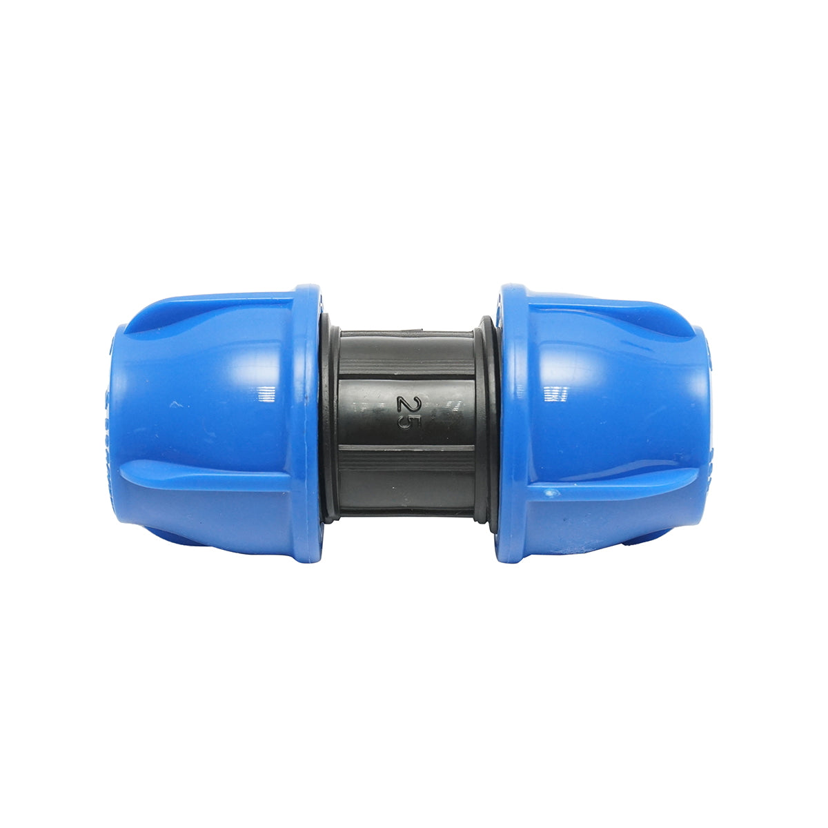 Equal compression fitting D25x25mm, PN10 for irrigation systems.