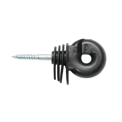 Compact black ring insulator with a diameter of 5.9mm, 91x40mm for electric fence, Breckner Germany