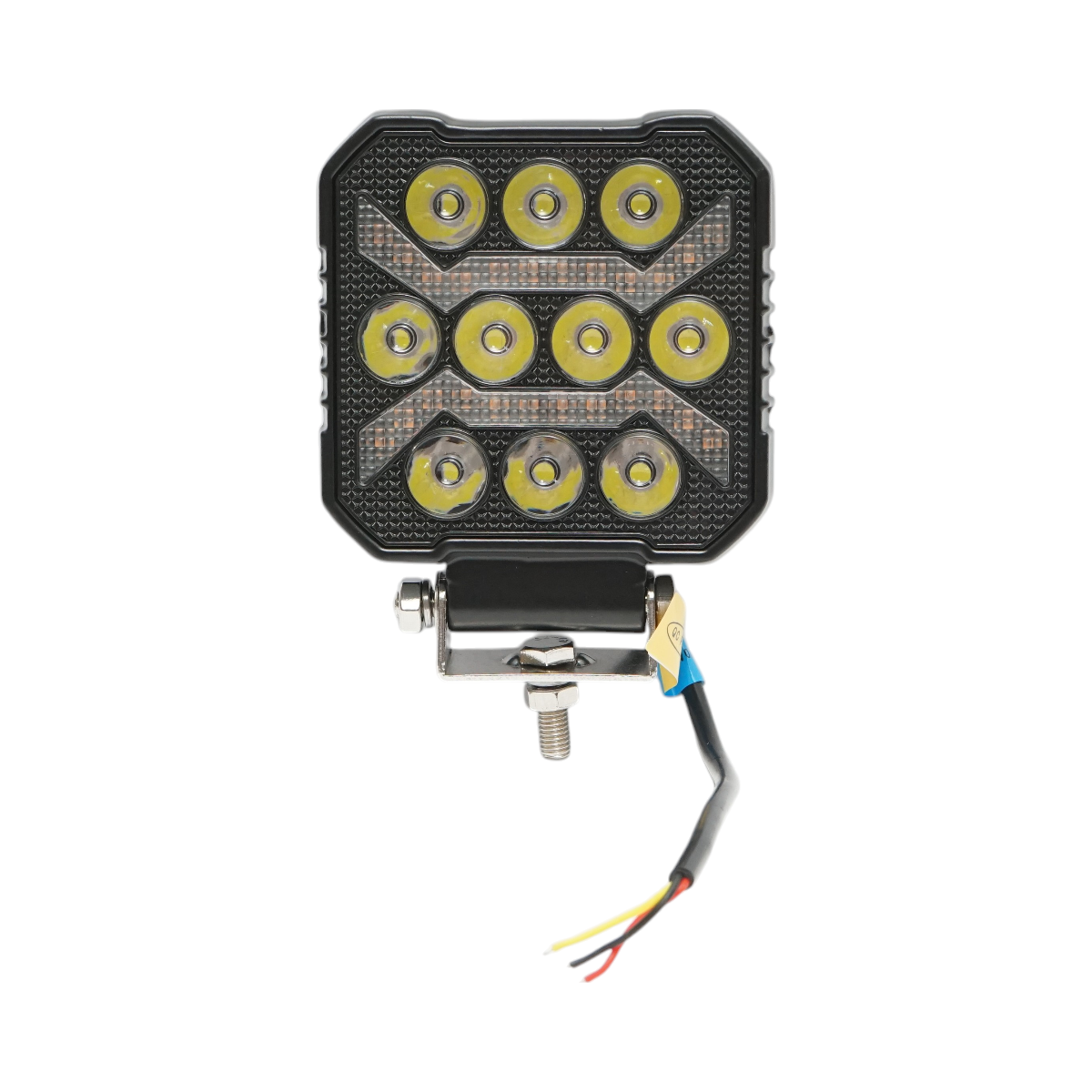 Square LED projector with DRL 9-80V, 17W, white-yellow, aluminum housing IP67 Breckner Germany